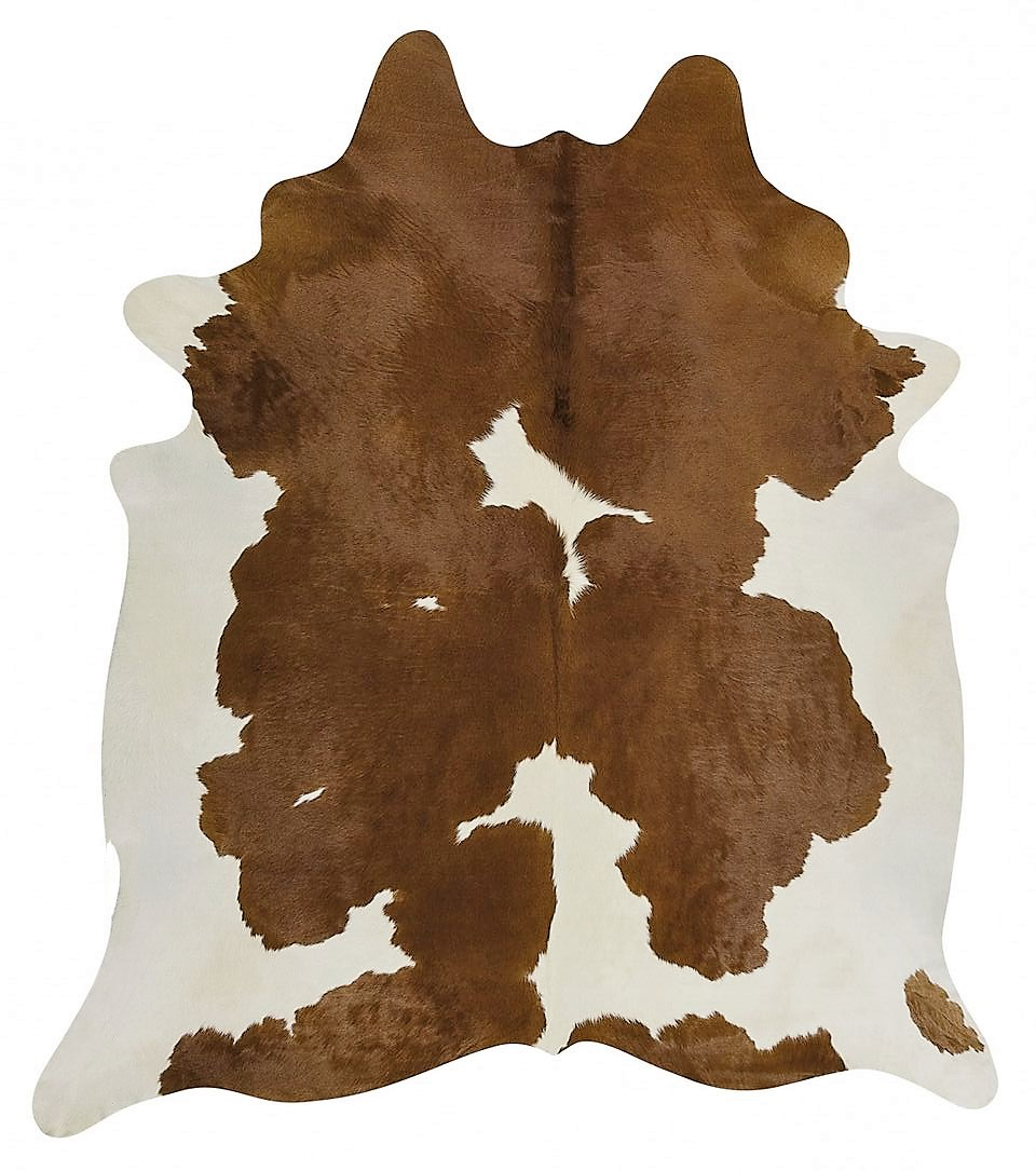 Brazilian Brown & White Cowhide Rug • Coastal Compass Home Decor