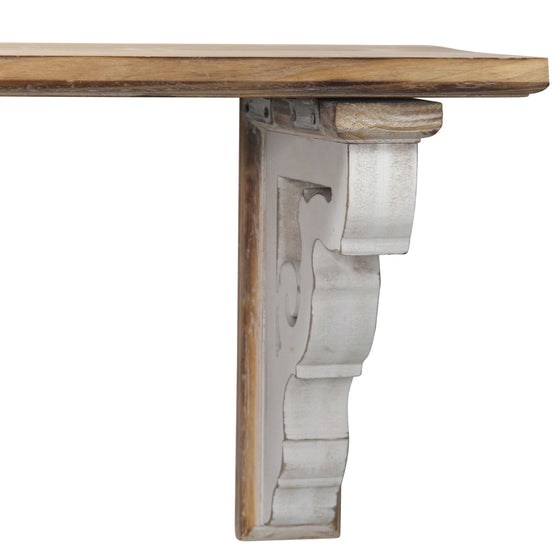 Collapsible Distressed Corbel Wall Shelf Detail - The Coastal Compass Home Decor