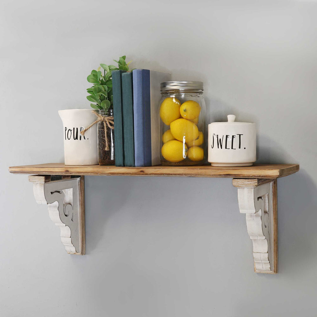Collapsible Distressed Corbel Wall Shelf Display - The Coastal Compass Home Decor