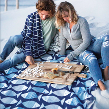  Eco Lucky Fins Throw Blanket made in the USA - Coastal Compass Home Decor
