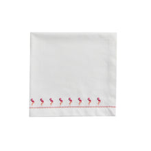  White cloth flamingo embroidered napkins - The Coastal Compass Home Decor