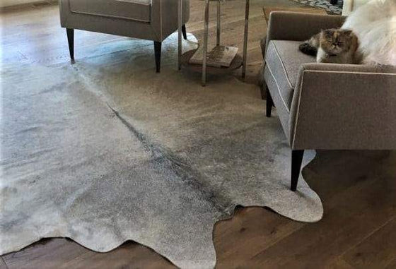 Brazilian Steel Grey Cowhide Rug - The Coastal Compass Home Decor