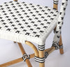 Indoor Outdoor Black & White Rattan Chair Detail - Coastal Compass Home Decor