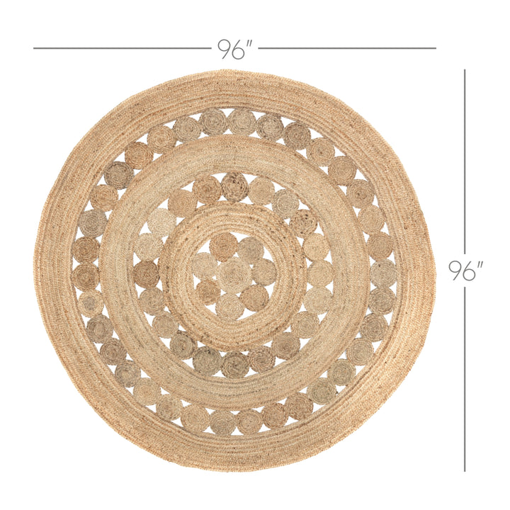 Celeste Jute Rug 8ft Round Coastal Boho Area Rug