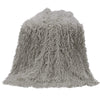 mongolian fur throw blanket in grey