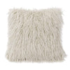 white mongolian fur throw pillow