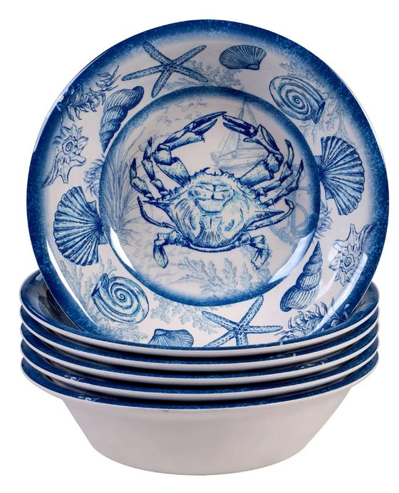 Blue oceanic sea life bowls - The Coastal Compass Home Decor