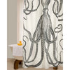 Octopus Coastal Cotton Shower Curtain - Coastal Bath Decor - Coastal Compass Home Decor