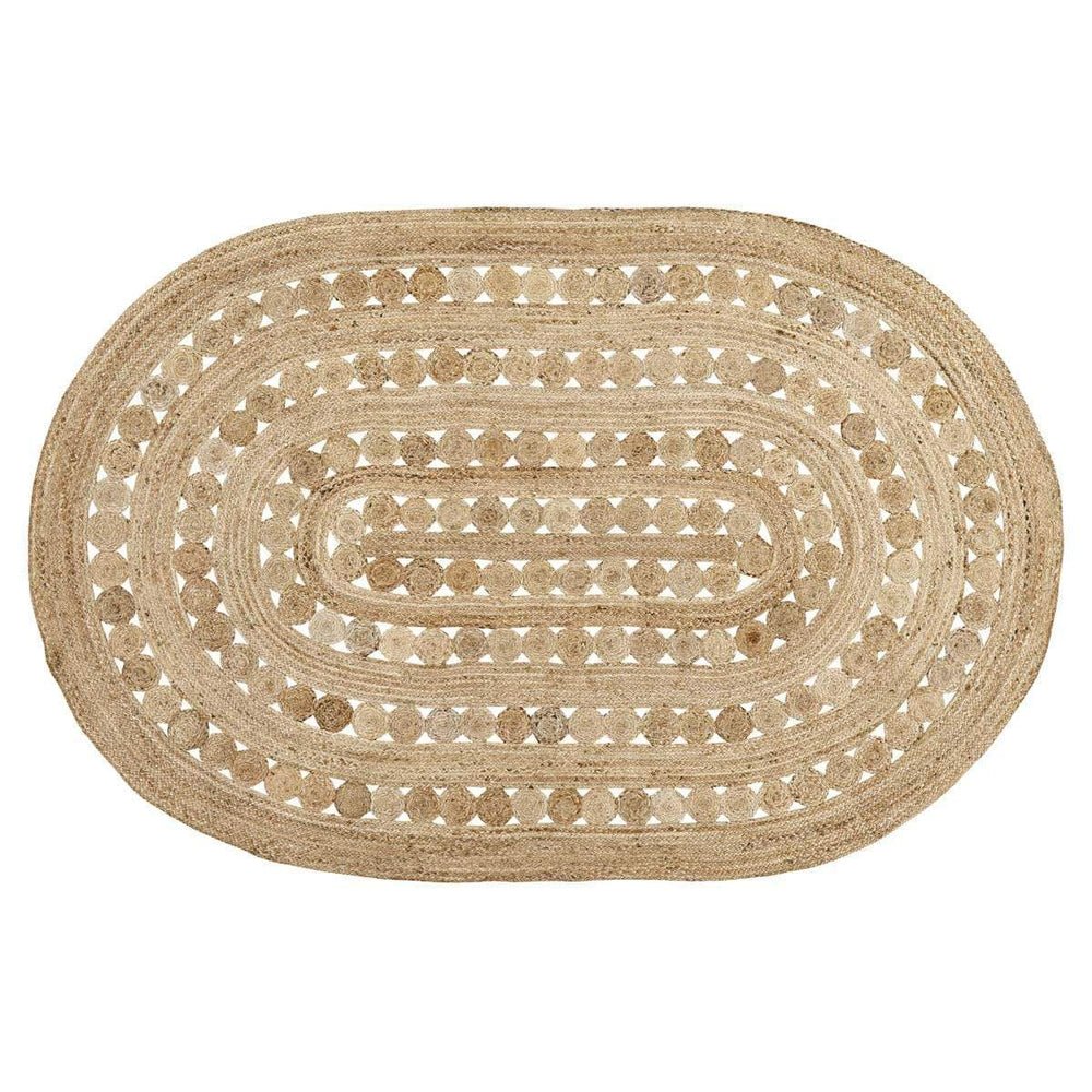 Oval braided jute area rug 6' x 9'