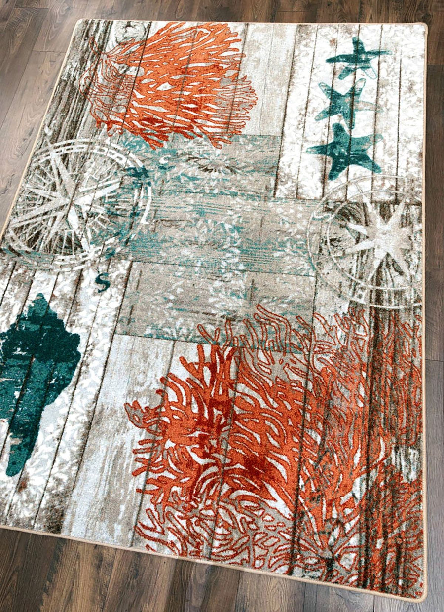 Nautical Rugs | Coastal & Beach Rugs | Coastal Compass Home Decor – The ...