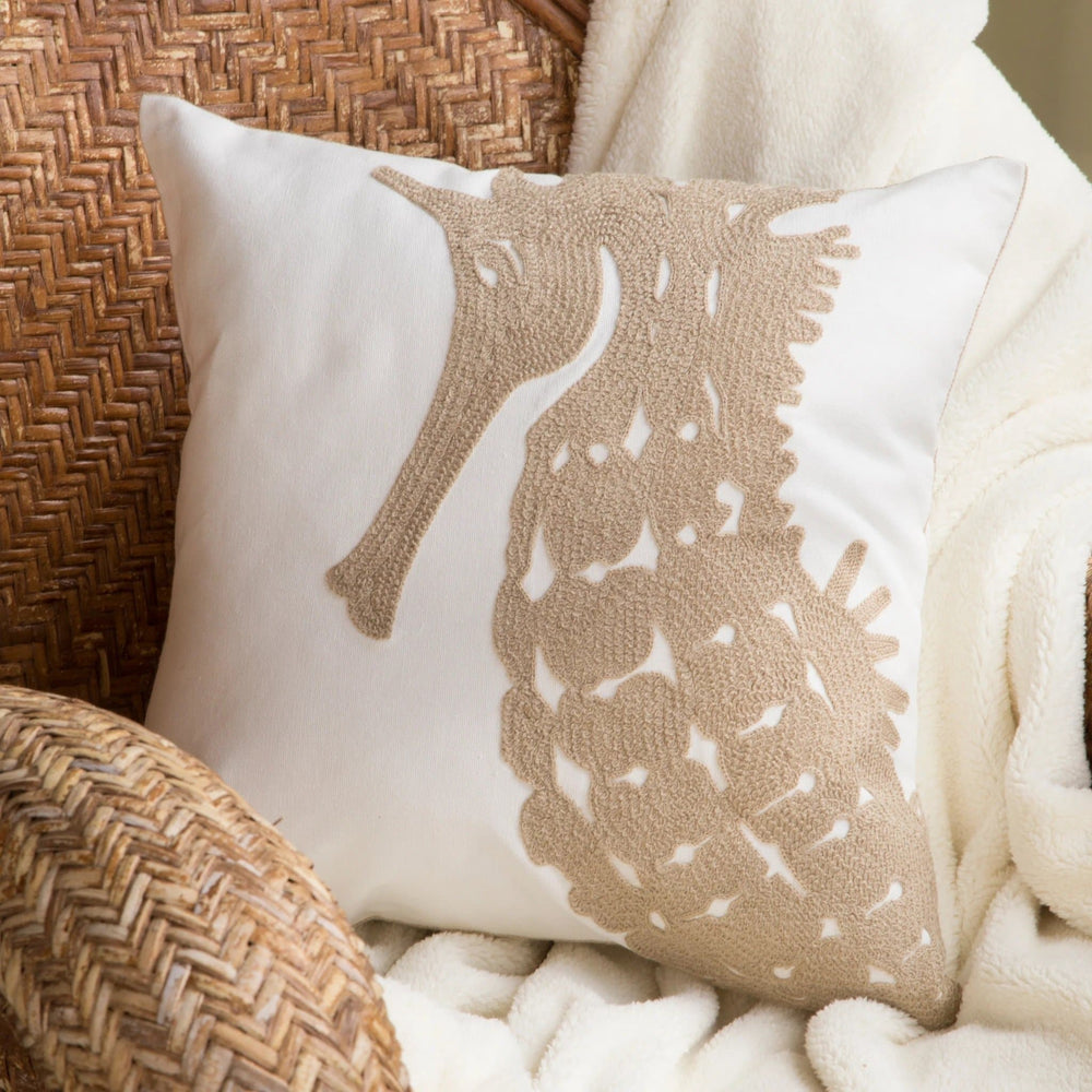 Seahorse Accent Pillow - Coastal Compass Home Decor