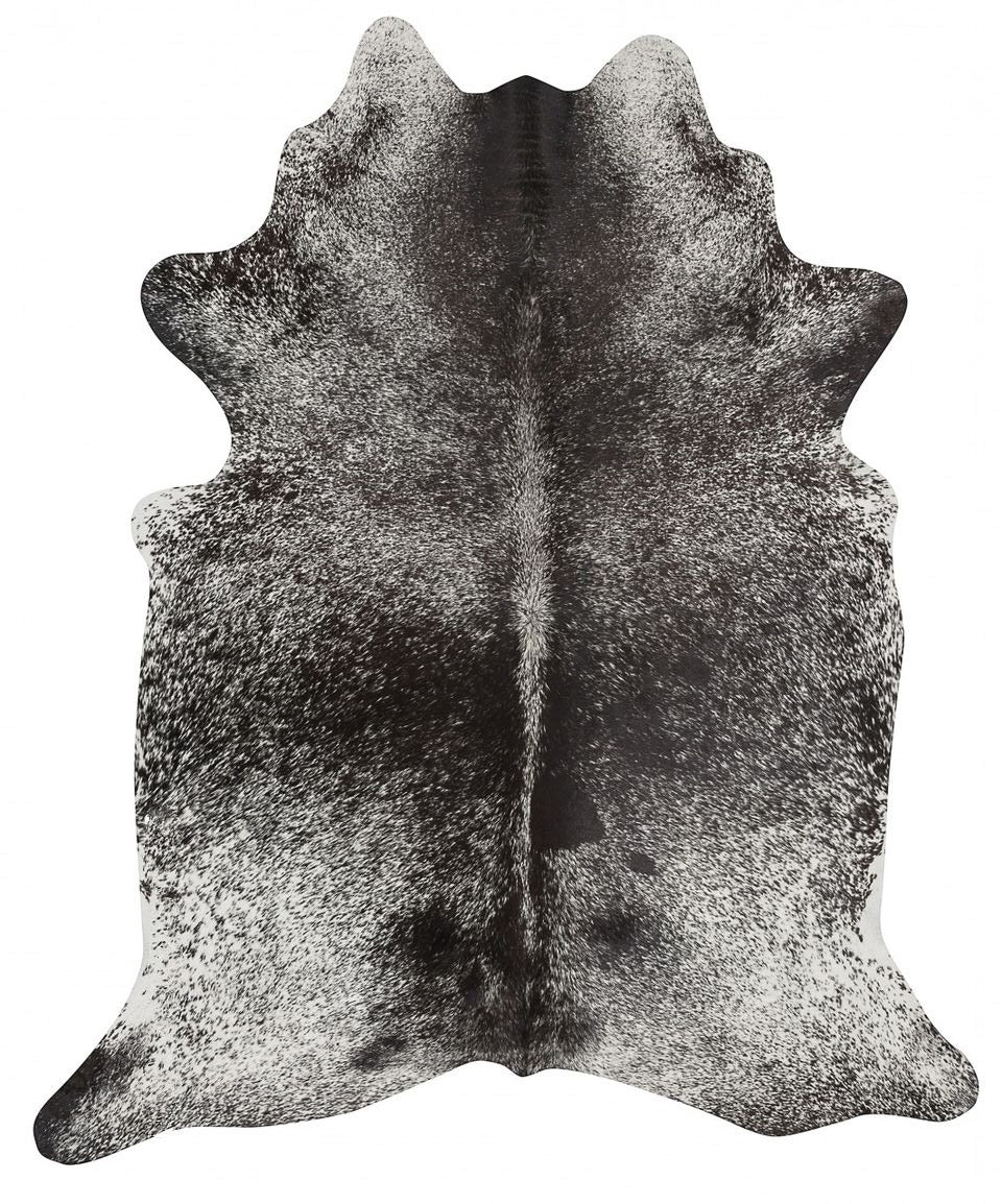 Black and White Peppered Cowhide • Coastal Compass Home Decor