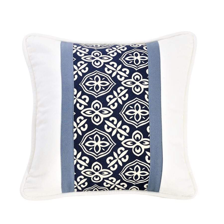 nautical blue print accent pillow