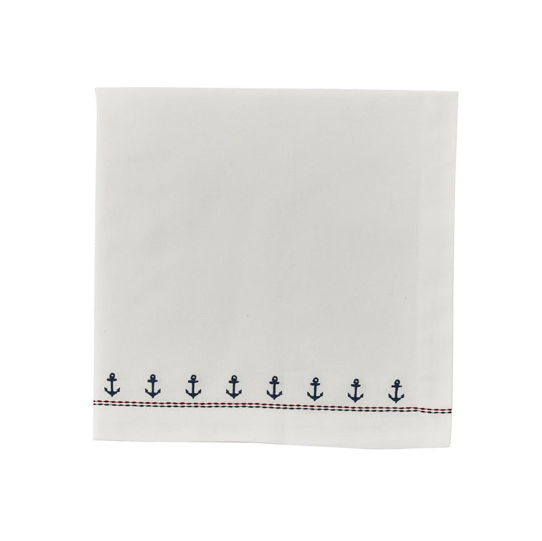 Anchor Embroidered Cotton Napkins